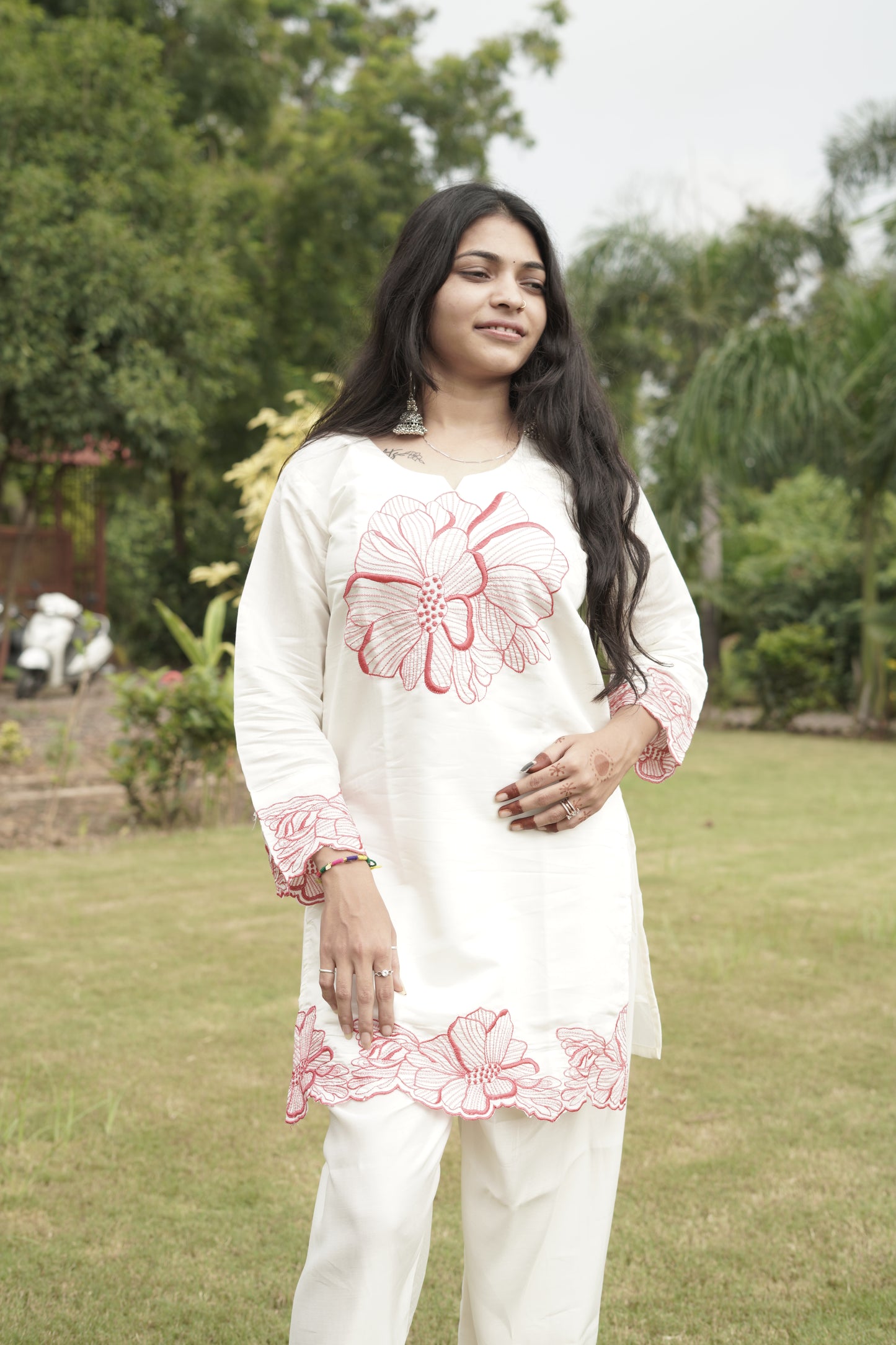 White Orchid Embroidered Co-ord Set