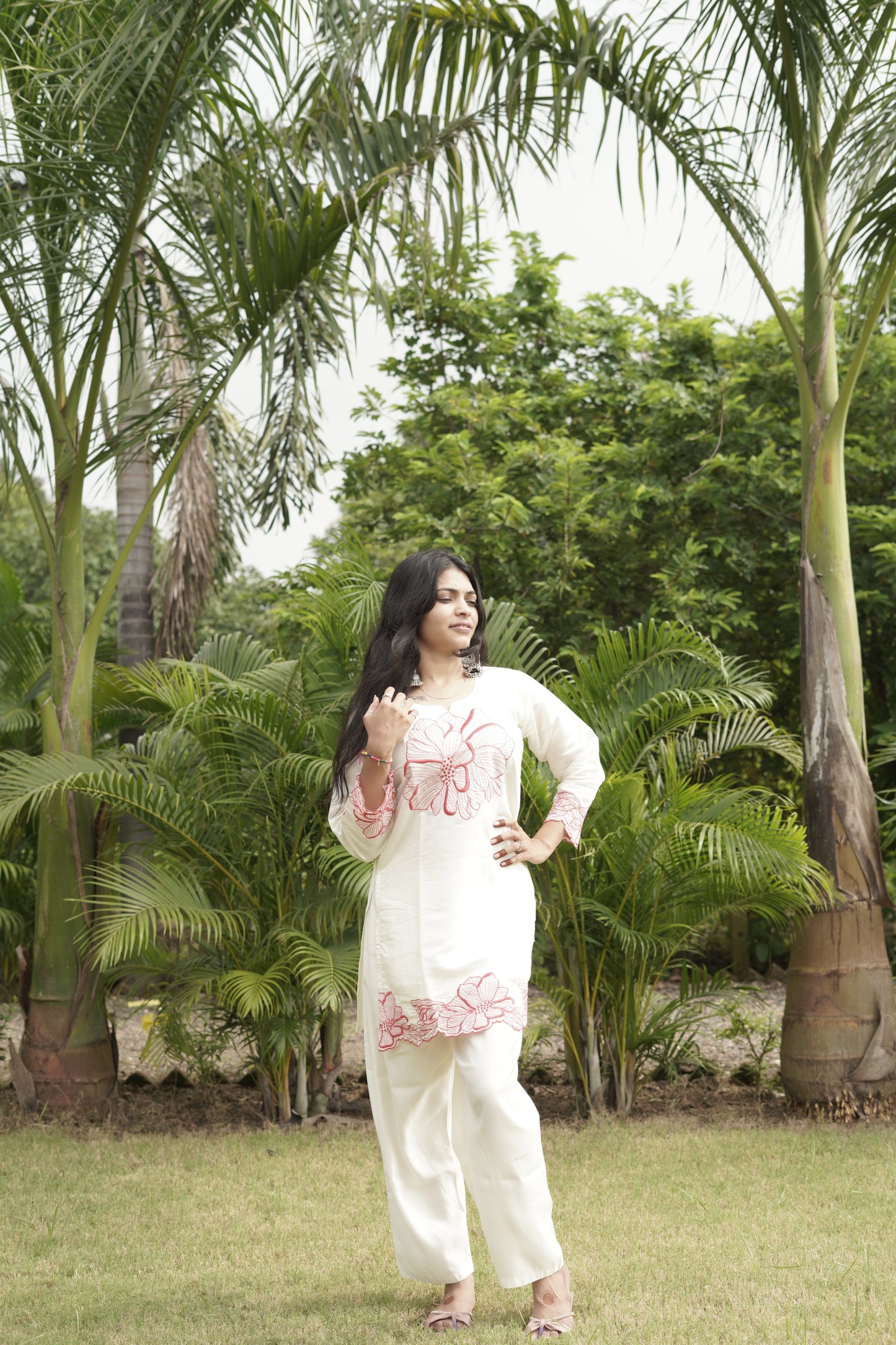 White Orchid Embroidered Co-ord Set
