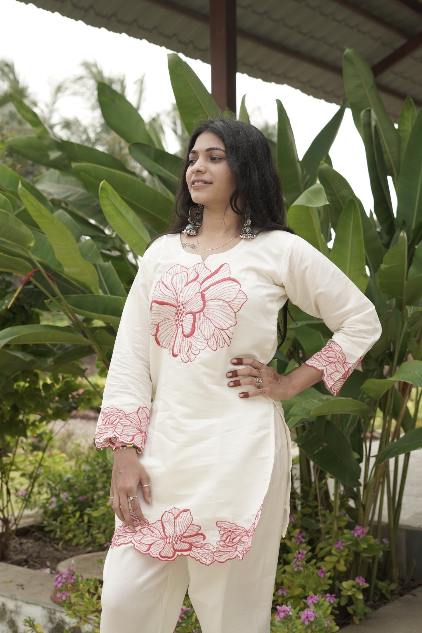 White Orchid Embroidered Co-ord Set