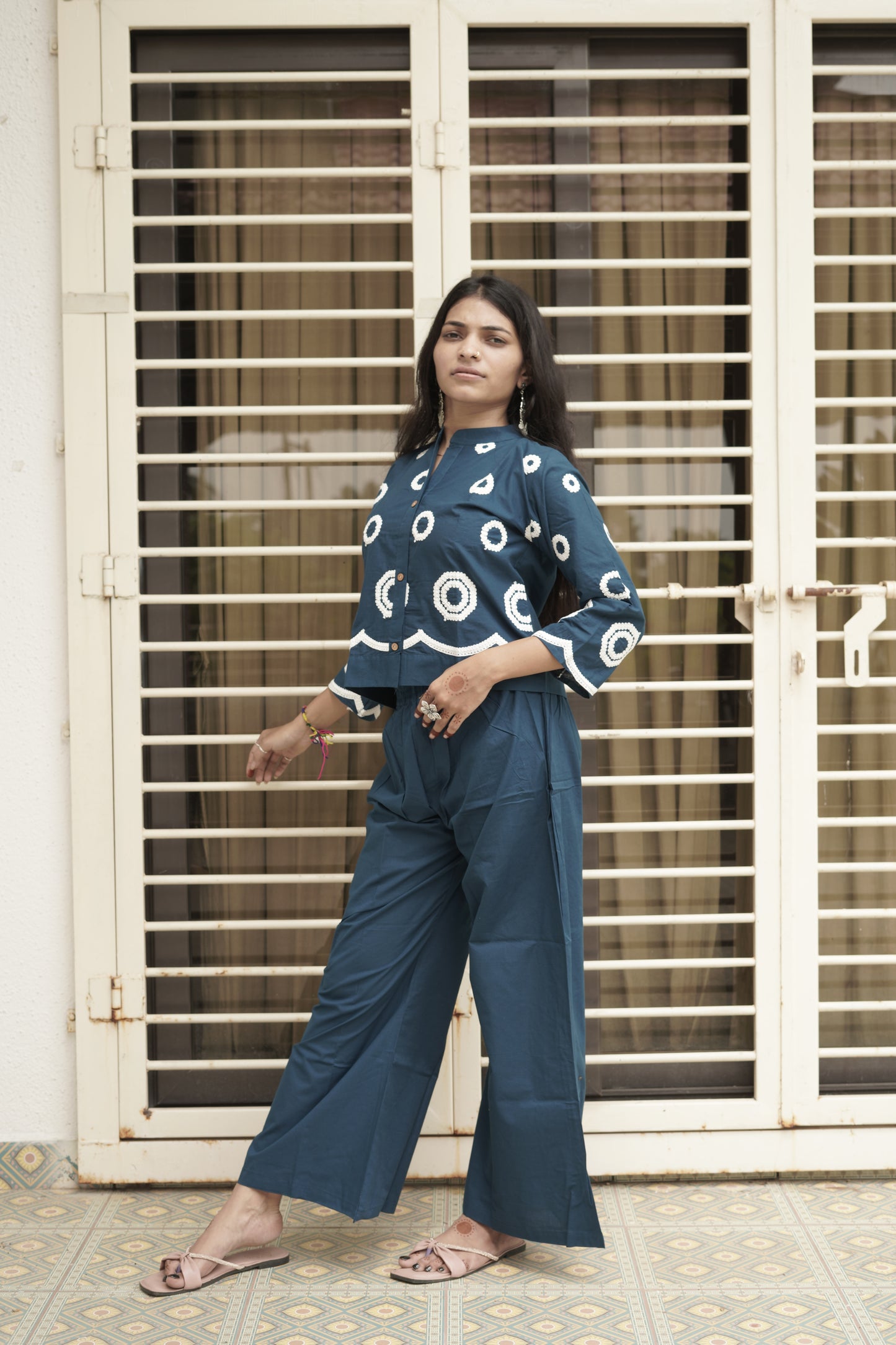 Blue Aura Embroidered Co-ord Set