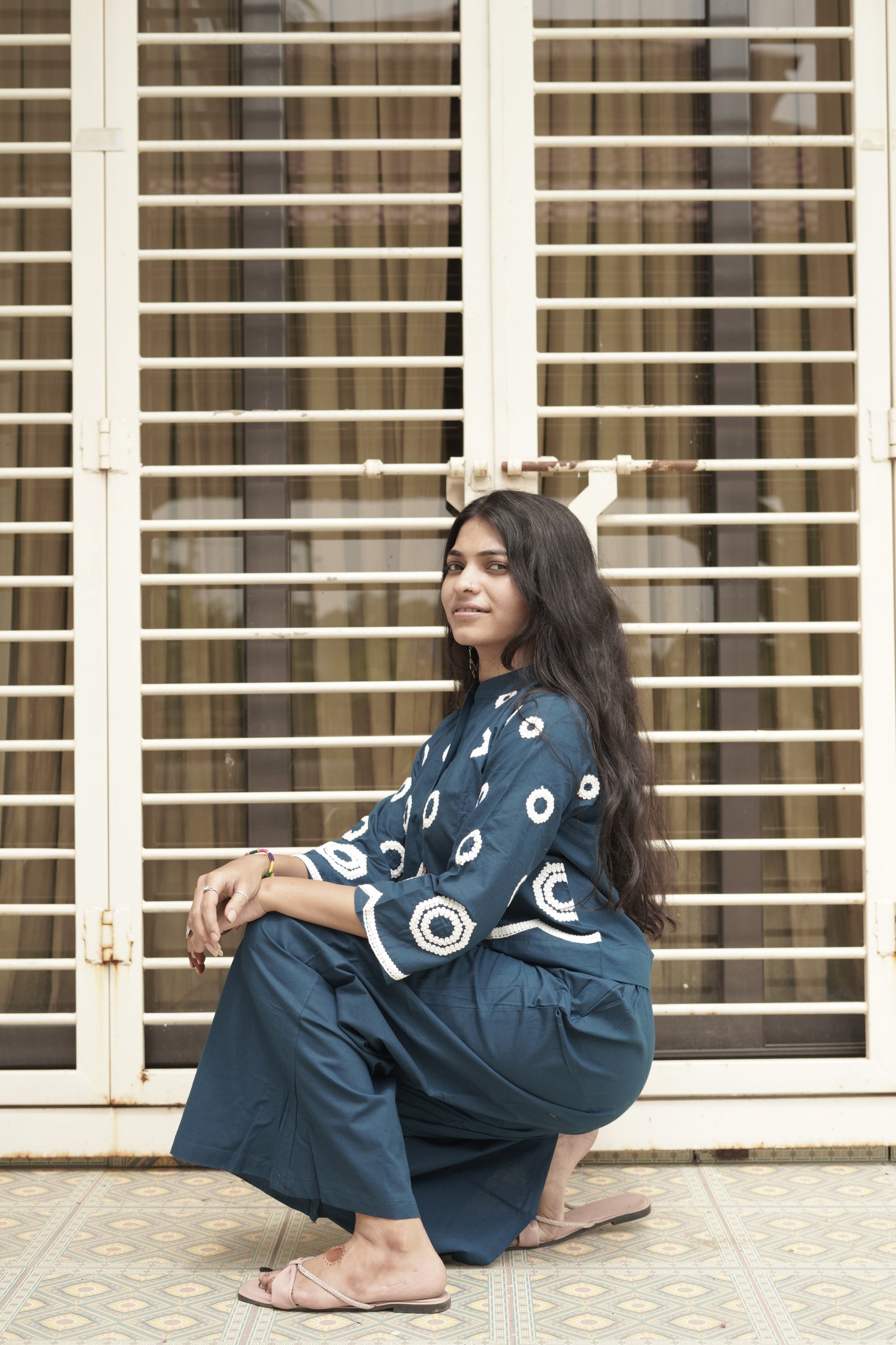 Blue Aura Embroidered Co-ord Set