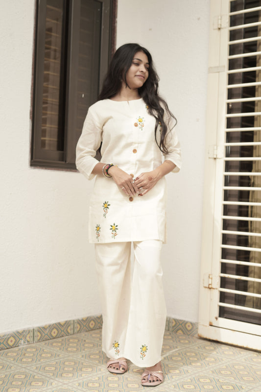 Marigold Butter Embroidered Co-ord Set