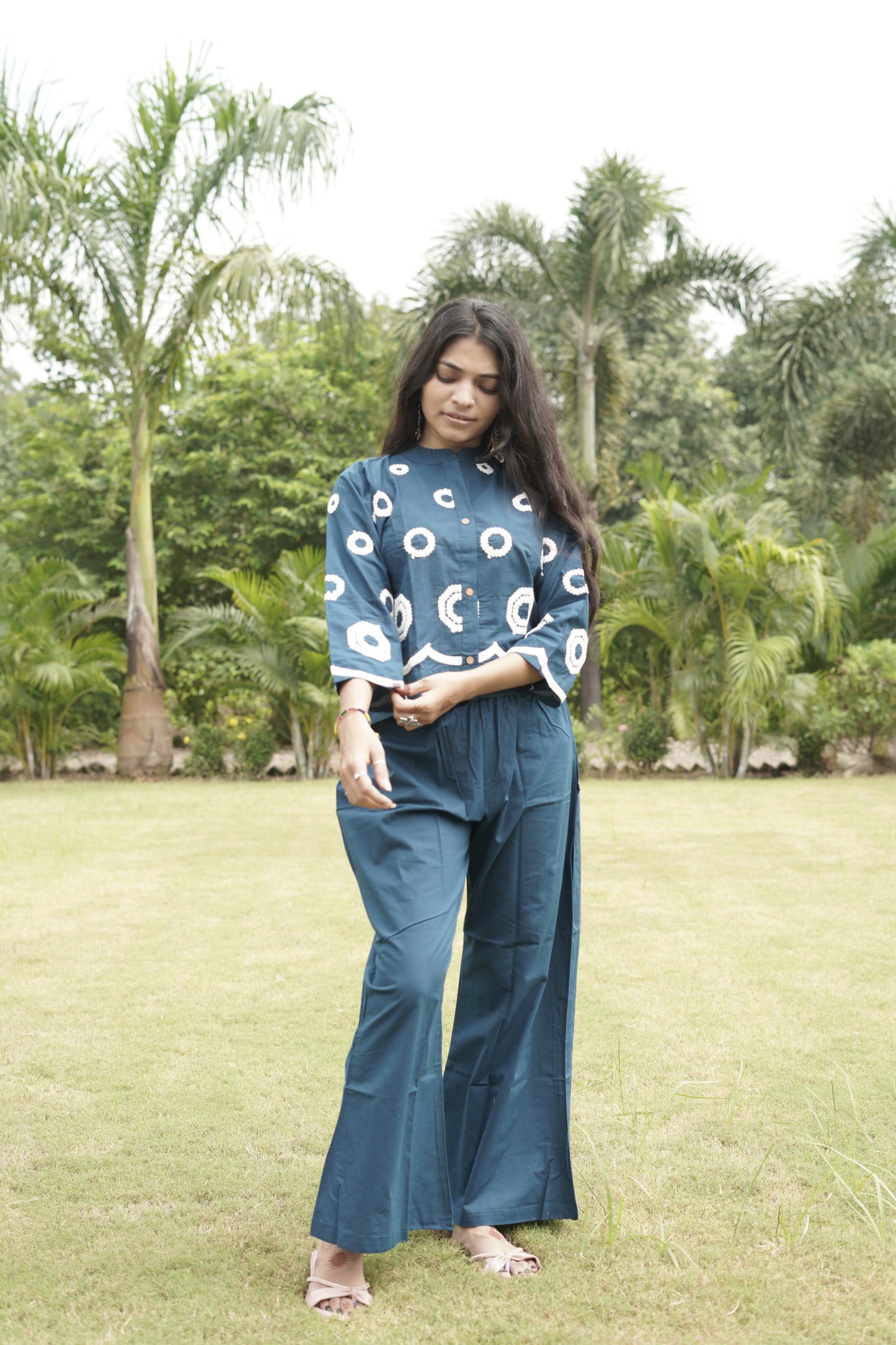 Blue Aura Embroidered Co-ord Set