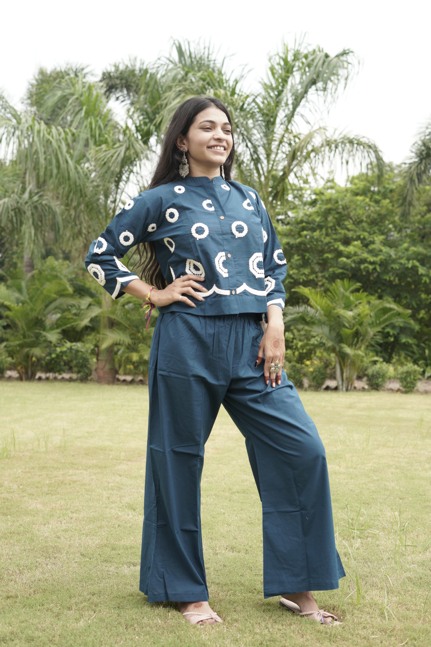 Blue Aura Embroidered Co-ord Set