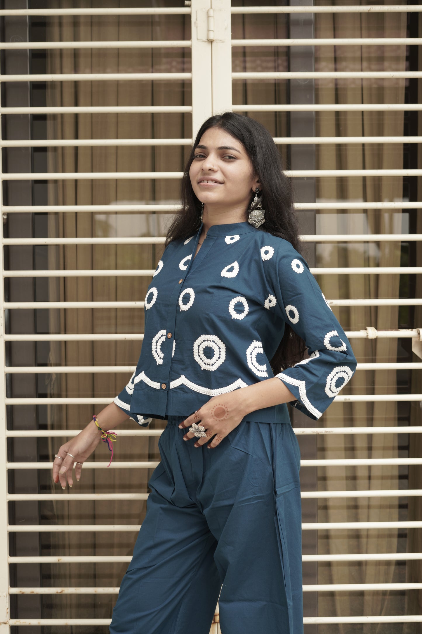 Blue Aura Embroidered Co-ord Set